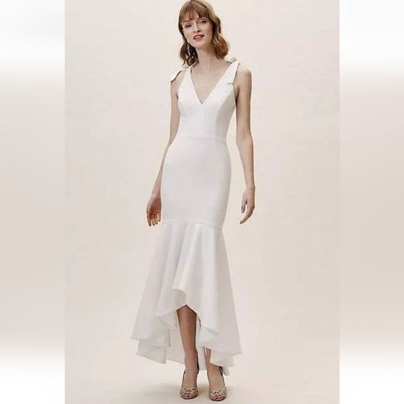 Dress the Population Julia New Size XXL Mermaid Wedding Dress V-Neck White Nwt - Picture 2 of 16